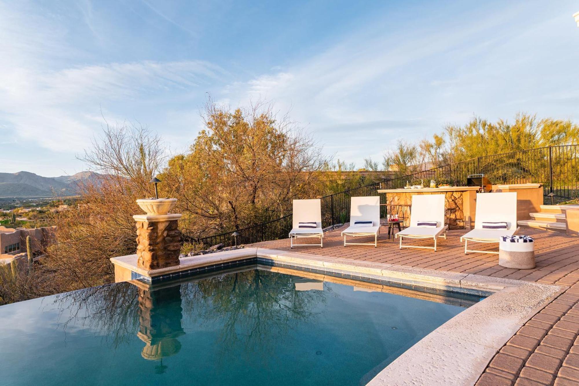 Sunbeam By Avantstay Elegant Private Desert Home W Infinity Pool Spa View เคฟครีค ภายนอก รูปภาพ