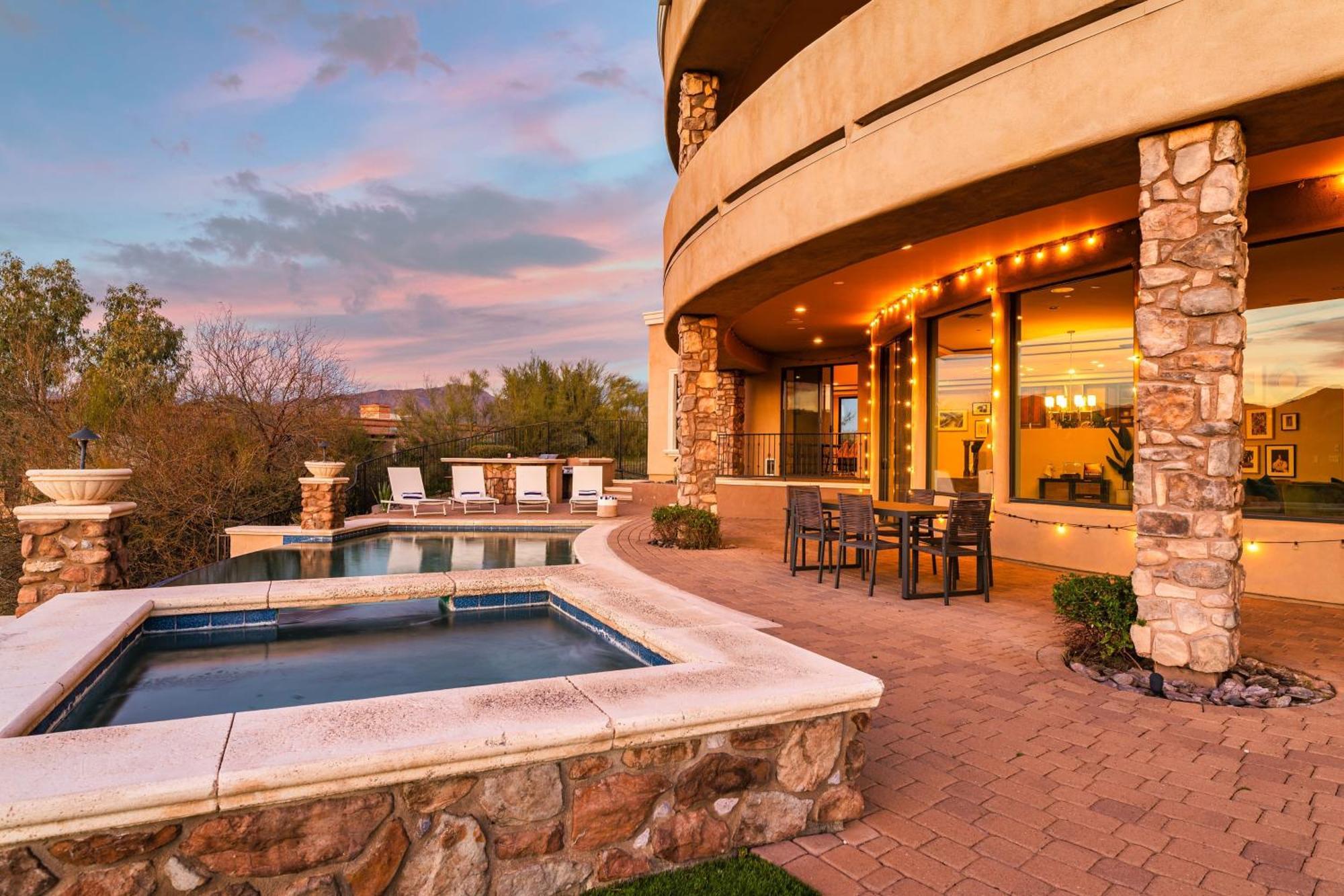 Sunbeam By Avantstay Elegant Private Desert Home W Infinity Pool Spa View เคฟครีค ภายนอก รูปภาพ