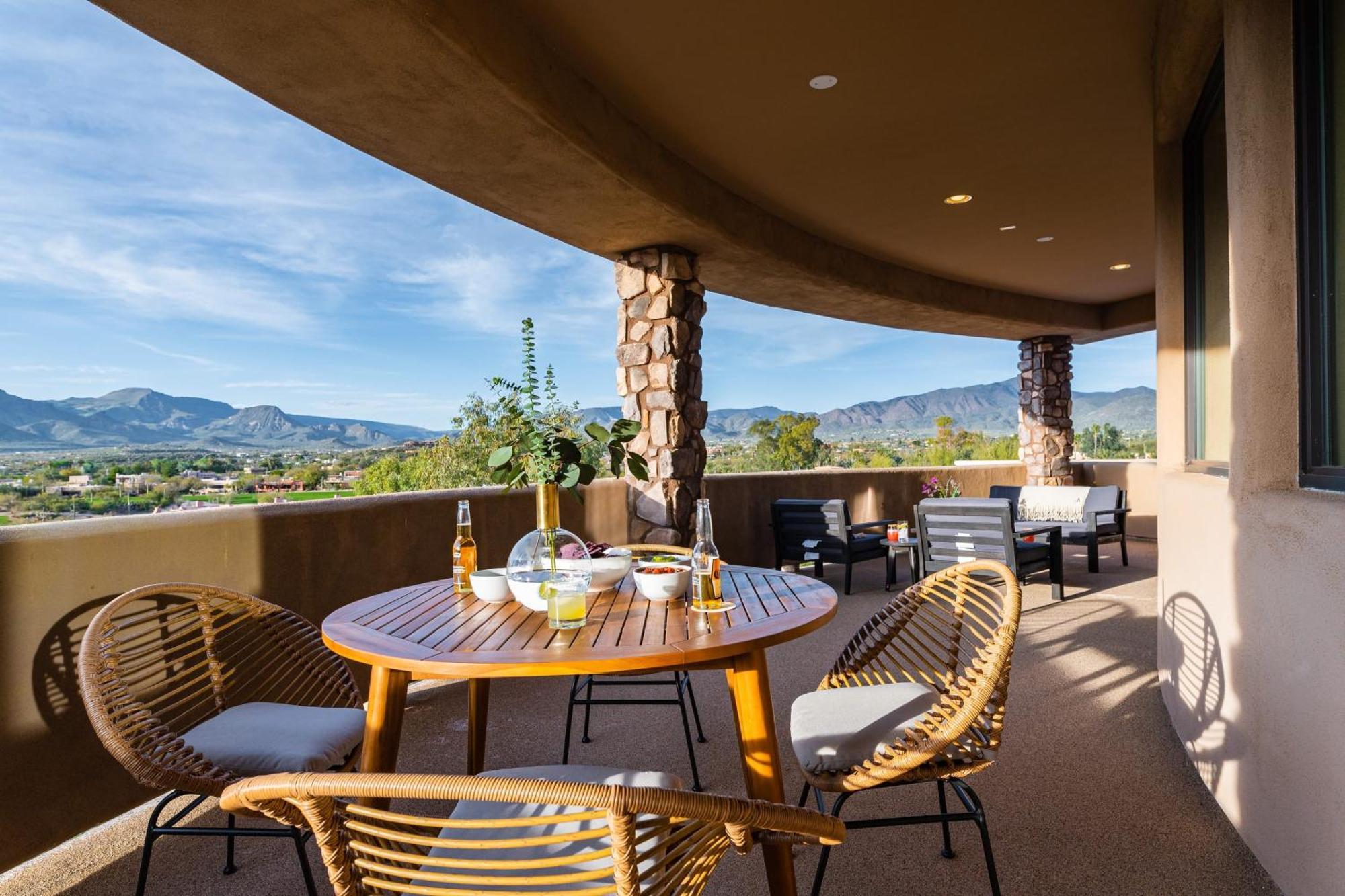 Sunbeam By Avantstay Elegant Private Desert Home W Infinity Pool Spa View เคฟครีค ภายนอก รูปภาพ